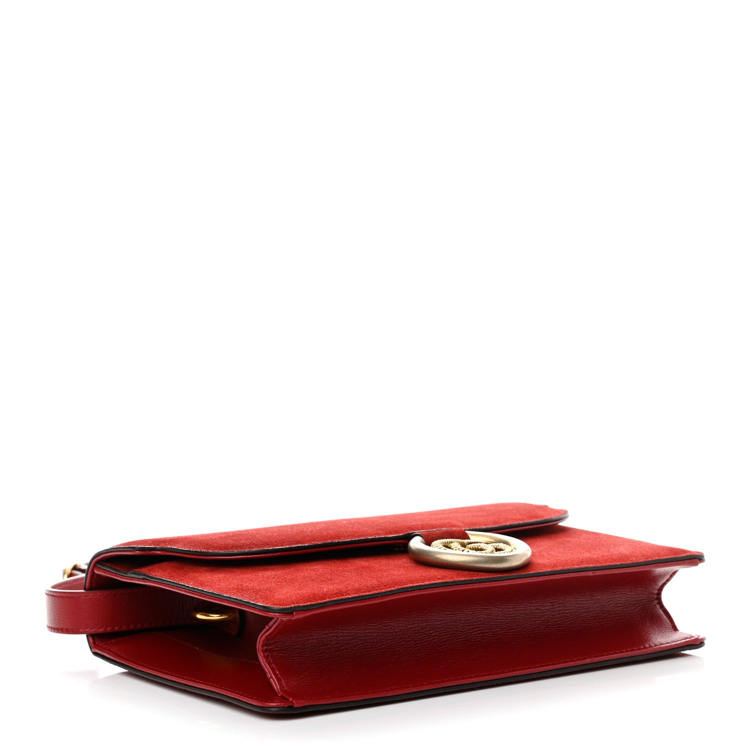 Gucci Suede Small Torchon GG Ring Shoulder Bag New Cherry Red 4 of 12