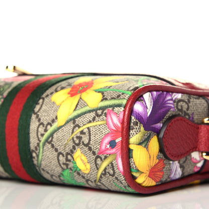 Gucci GG Supreme Monogram Flora Web Mini Ophidia Shoulder Bag Red 9 of 9