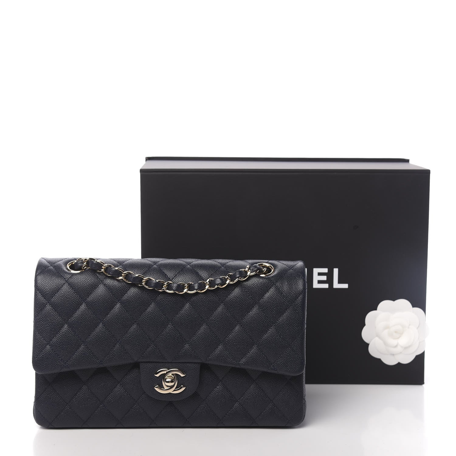 Chanel Caviar Quilted Medium Double Flap Navy 11 of 11