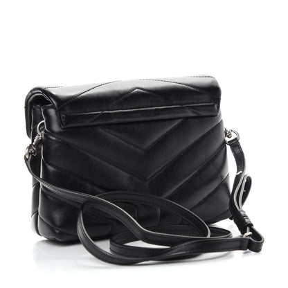 Saint Laurent Calfskin Y Quilted Monogram Toy Loulou Crossbody Bag Black 3 of 13