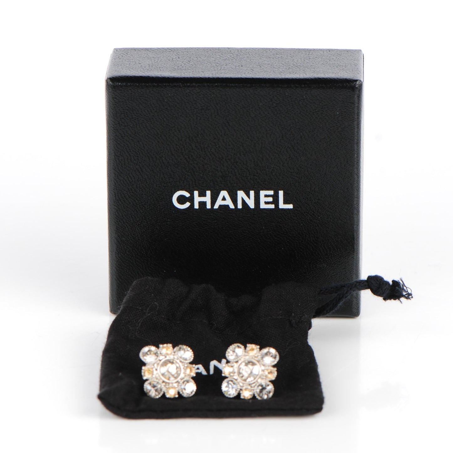 Crystal CC Earrings Silver