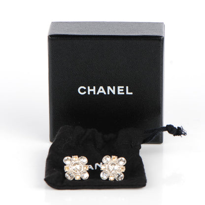 Chanel Crystal CC Earrings Silver 5 of 5