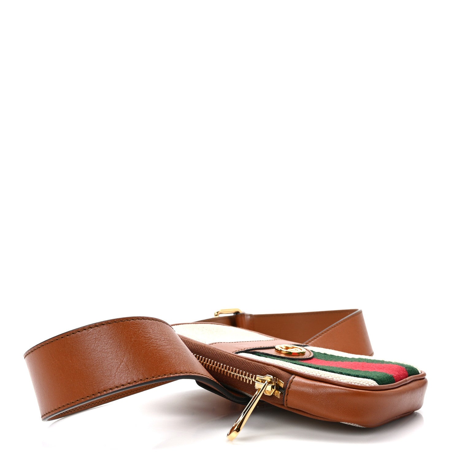 Gucci Vintage Canvas Calfskin Web Belted iPhone Case 80 32 Sand Cuir 4 of 10