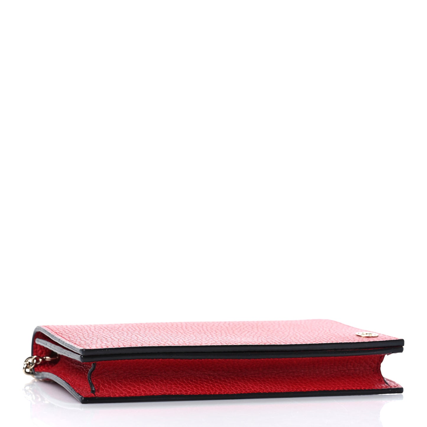 Dollar Calfskin Medium Betty Chain Wallet Red