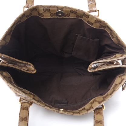 Gucci Crystal Monogram Medium Web Tote Brown 5 of 13