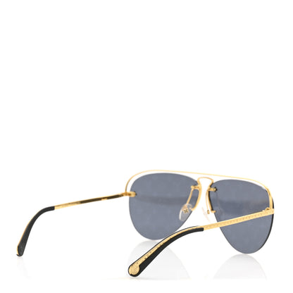 Louis Vuitton Metal Monogram Grease Sunglasses Z1172E Gold 4 of 9