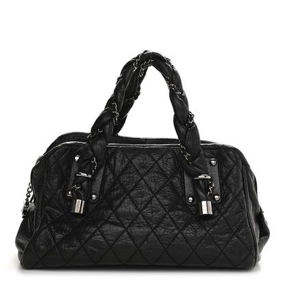 Chanel Distressed Lambskin Lady Braid Bowler Black 1 of 9