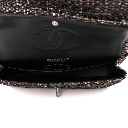 Chanel Tweed Quilted Medium Double Flap Brown 5 of 11