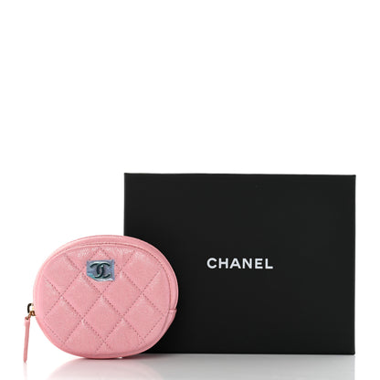 Chanel Iridescent Caviar Quilted Zip Around Classic Coin Purse Rose Pink 8 of 8