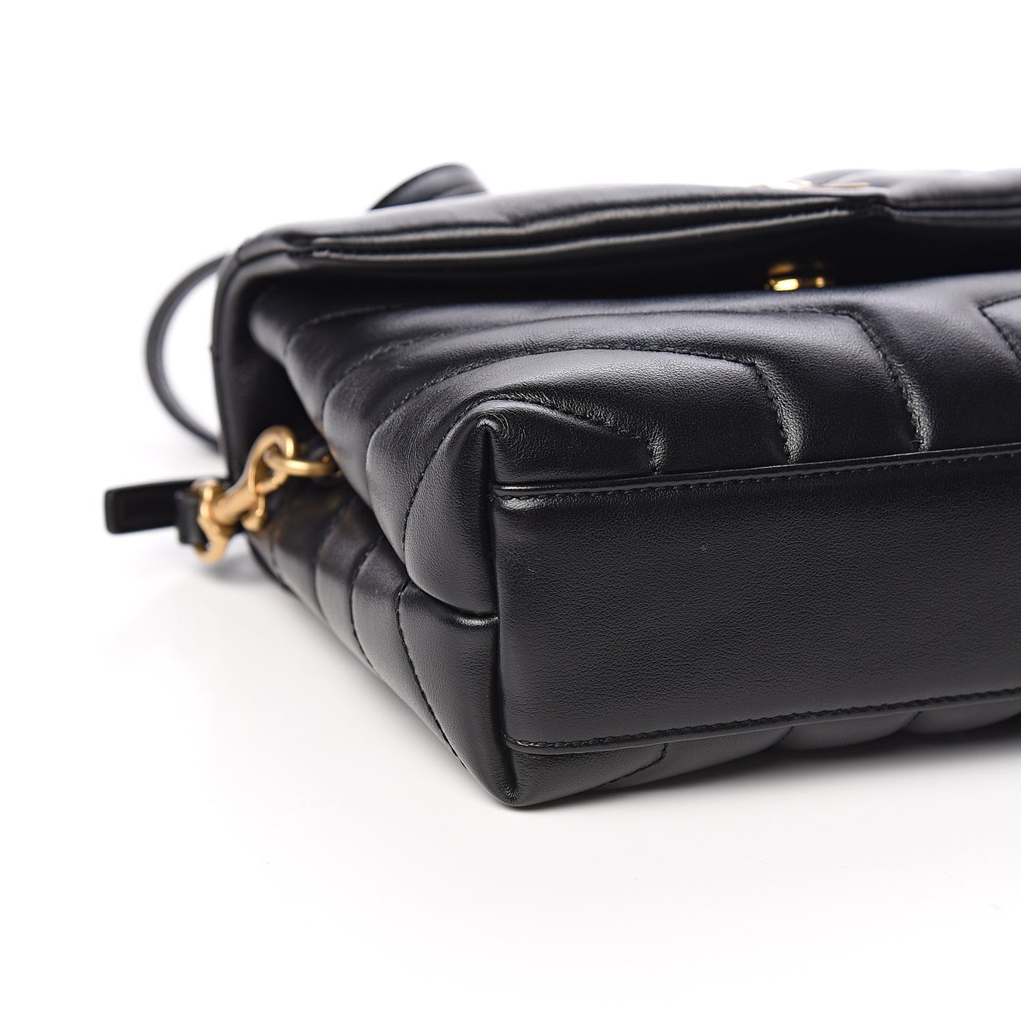 Calfskin Y Quilted Monogram Toy Loulou Crossbody Bag Black