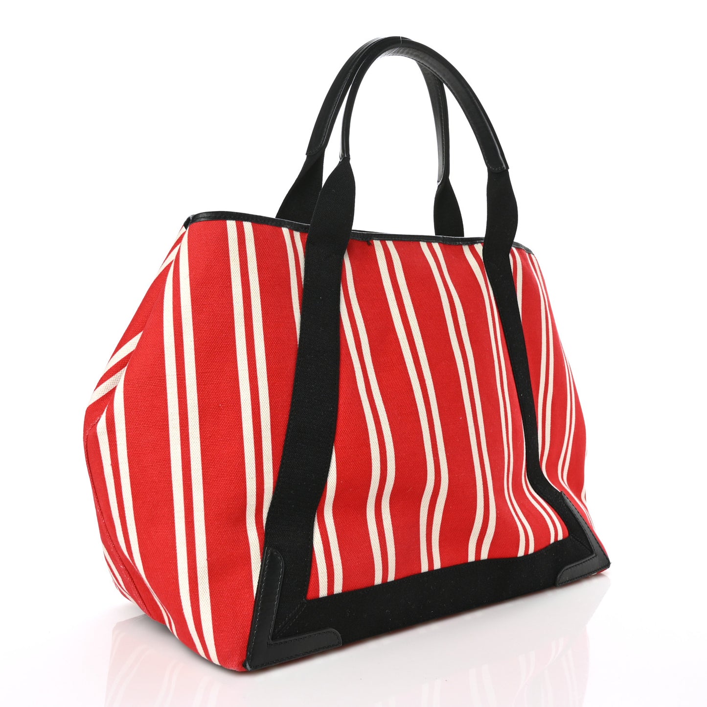 Canvas Navy Striped Cabas M Red