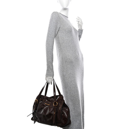 Miu Miu Vitello Lux Bow Bag Brown 2 of 11