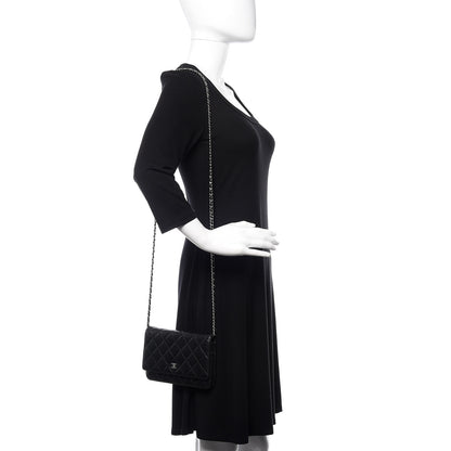 Chanel Lambskin Quilted Wallet On Chain WOC Black 2 of 11