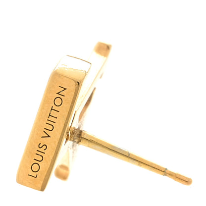 Louis Vuitton Metal LV Iconic Earrings Gold 4 of 4