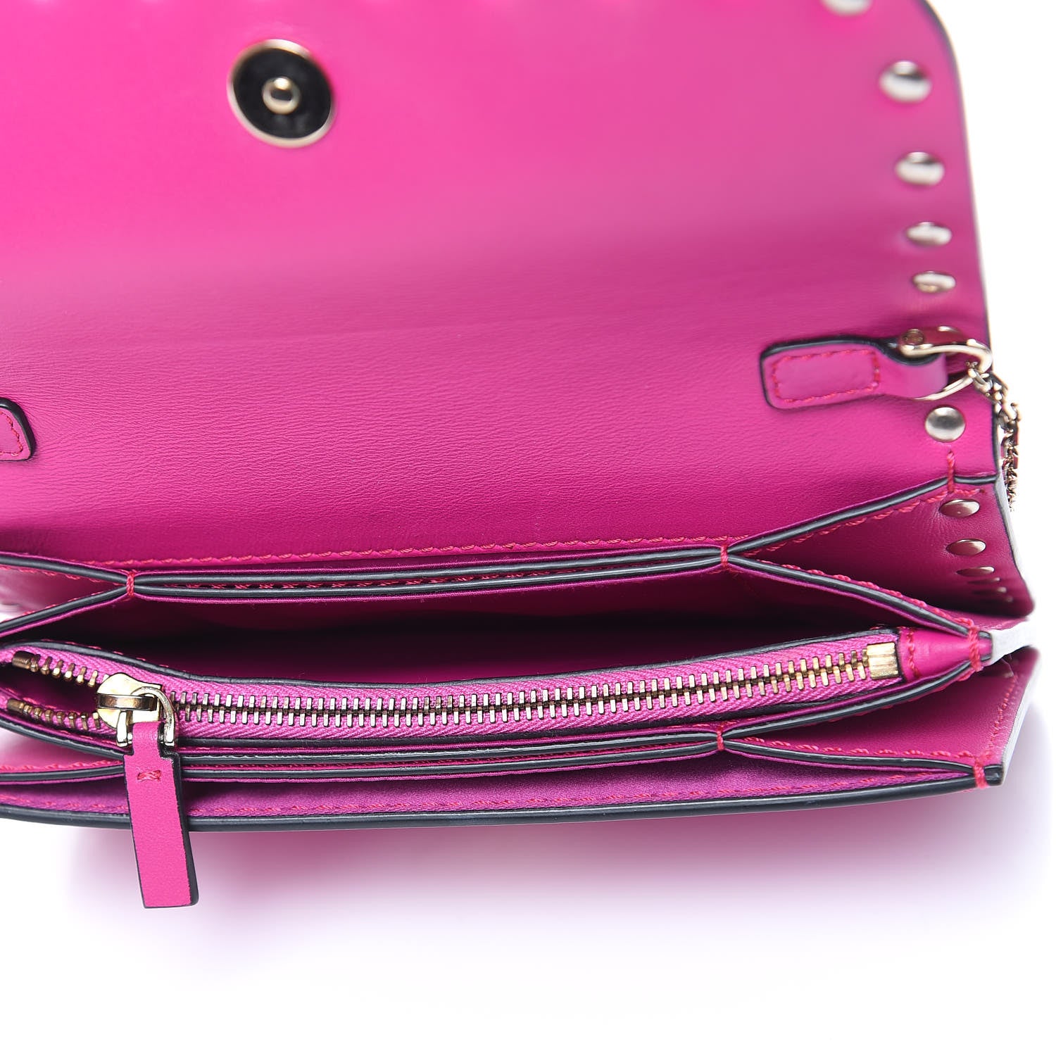 Valentino Garavani Vitello Rockstud Chain Flap Crossbody Bag Fuxia 5 of 11