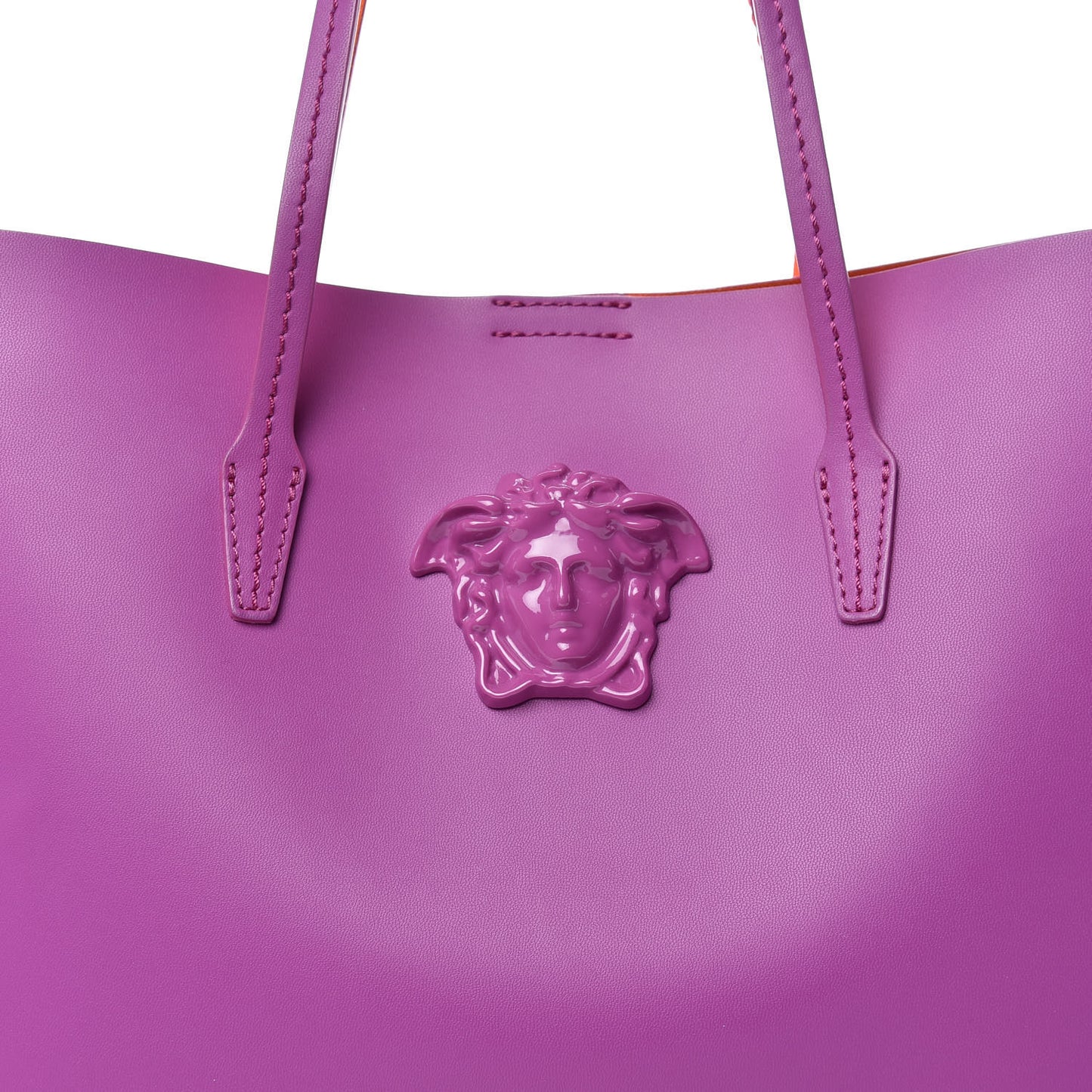 Calfskin Palazzo Medusa Tote Pink