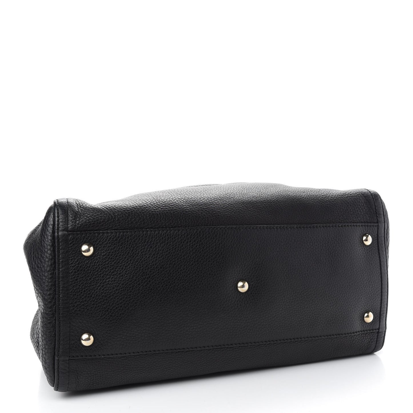 Pebbled Calfskin Medium Soho Shoulder Bag Black