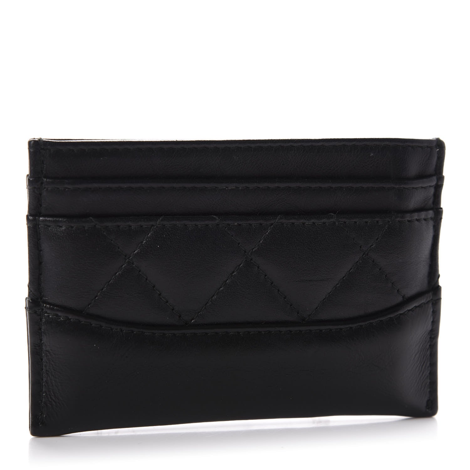 Chanel Aged Calfskin Quilted Gabrielle Card Holder Black 3 of 9