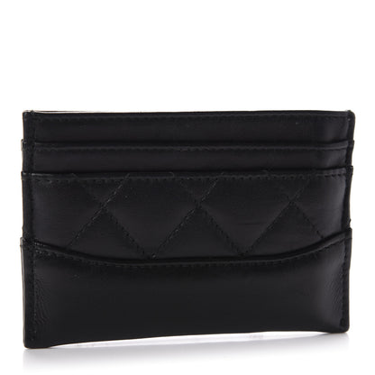Chanel Aged Calfskin Quilted Gabrielle Card Holder Black 3 of 9