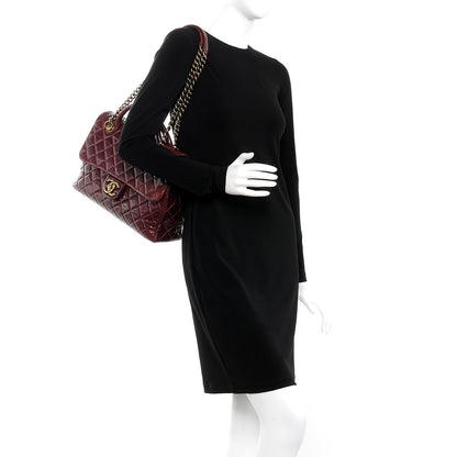 Chanel Glazed Calfskin Castle Rock Large Flap Burgundy 2 of 15