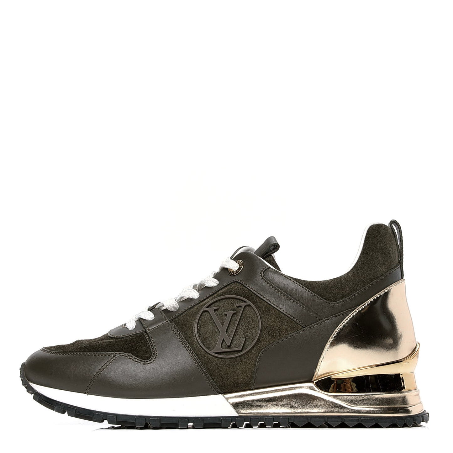Suede Monogram Run Away Sneakers 38 Green