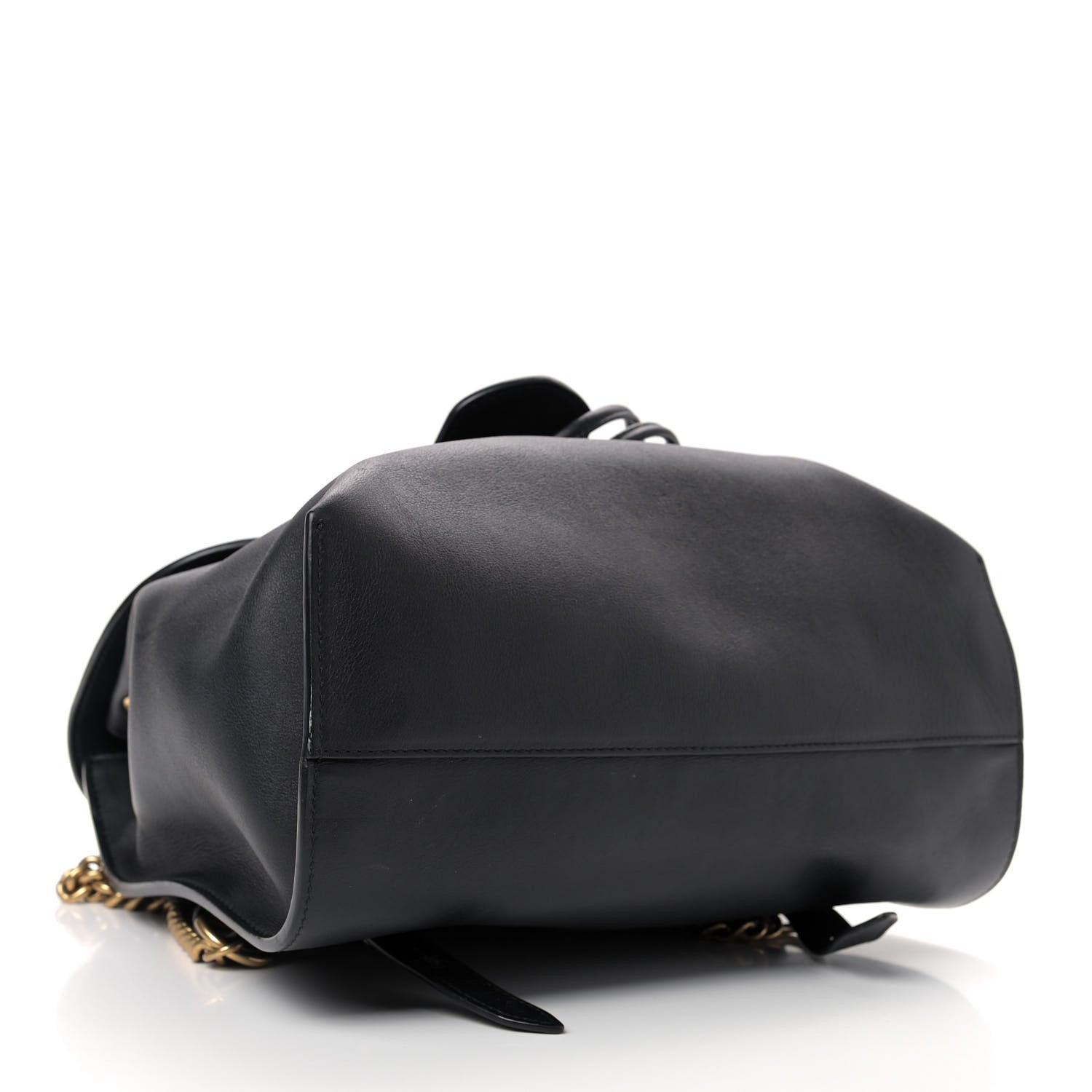 Gucci Calfskin Web GG Marmont Flap Chain Backpack Black 4 of 10