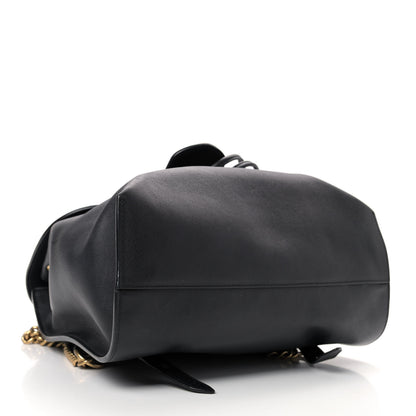 Gucci Calfskin Web GG Marmont Flap Chain Backpack Black 4 of 10