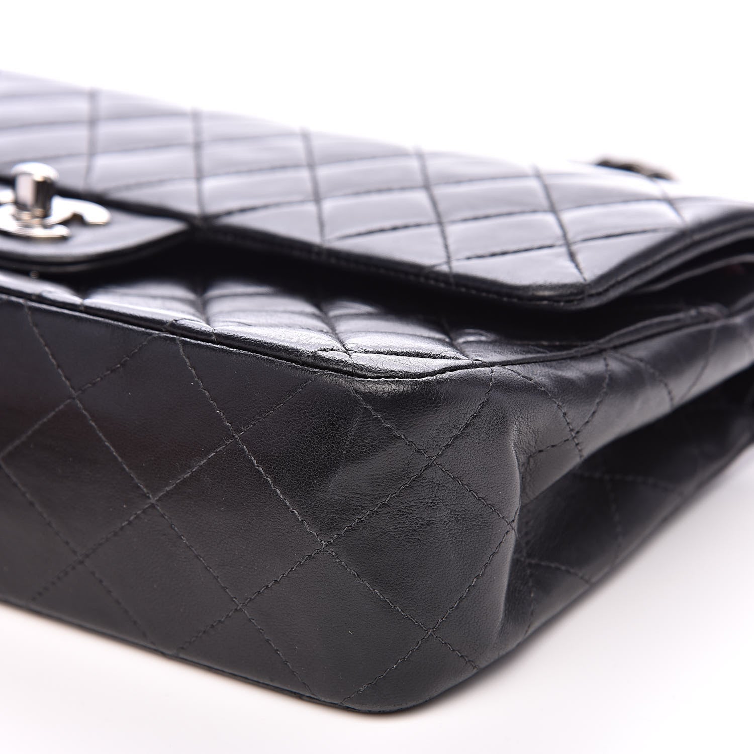 Chanel Lambskin Quilted Medium Double Flap Black 9 of 17