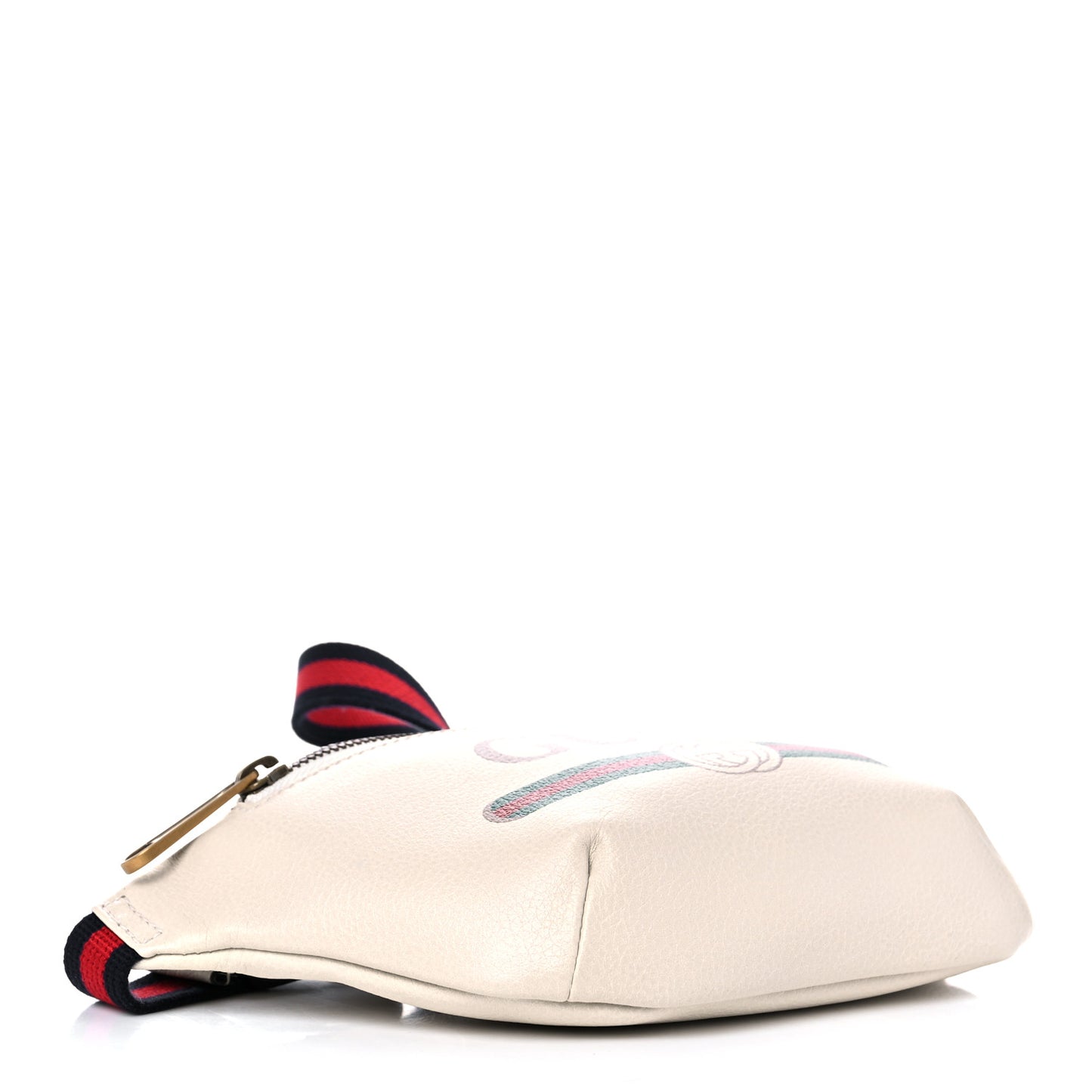 Grained Calfskin Small Logo Belt Bag White