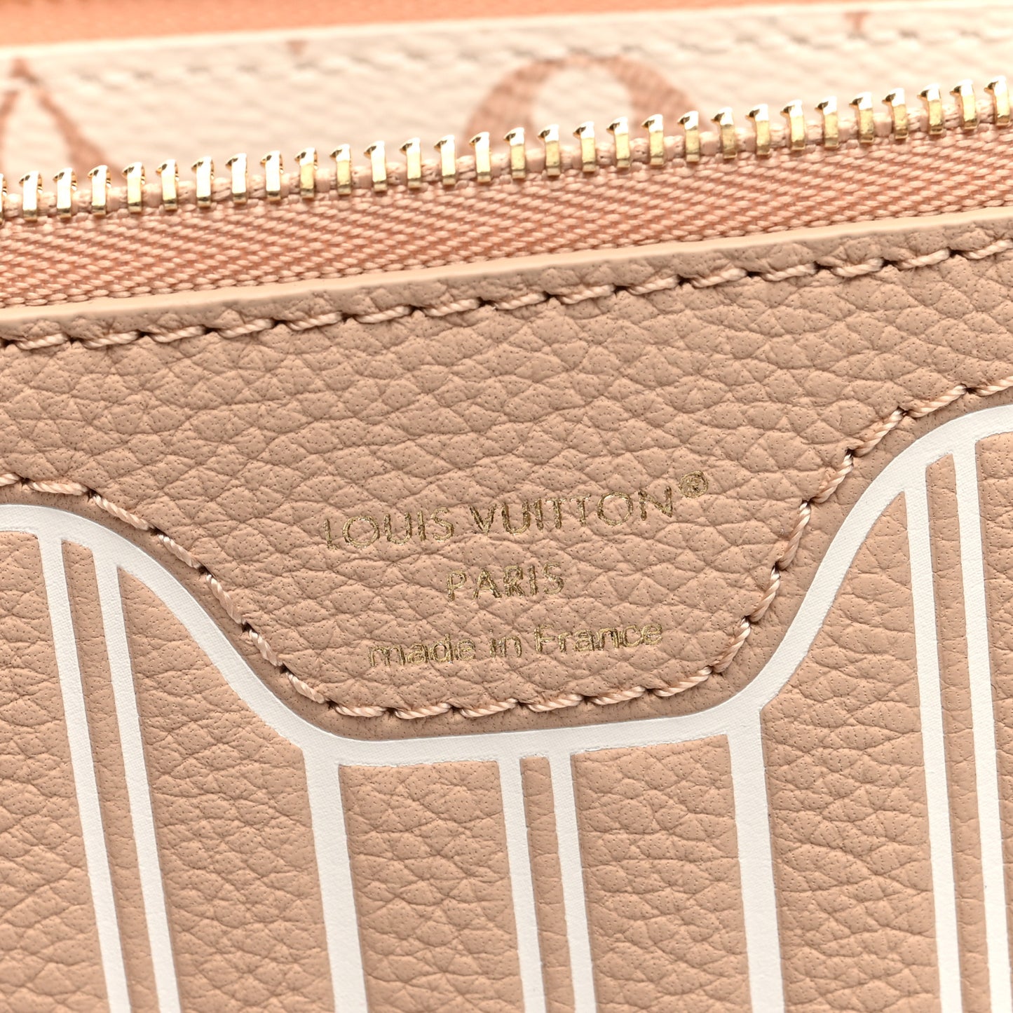 Calfskin Neverfull Inside Out MM Pochette Dune Hazelnut