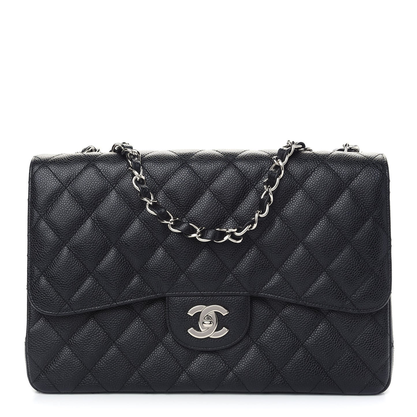 Caviar Quilted Jumbo Single Flap Black