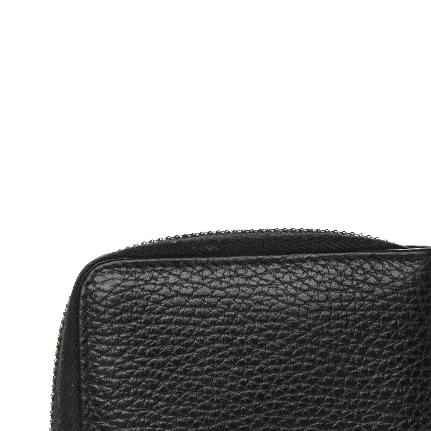 Pebbled Calfskin Zip Around Wallet Black
