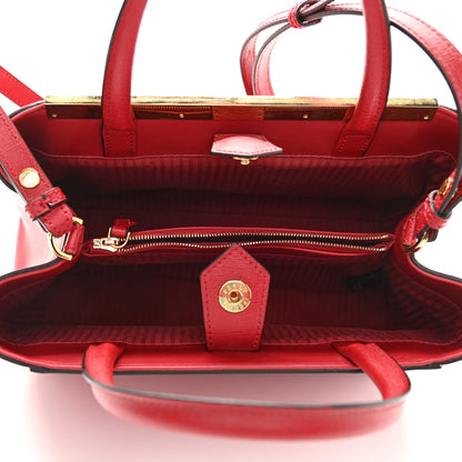 Fendi Vitello Elite Flamingo Petite 2Jours Tote Mattone 5 of 10