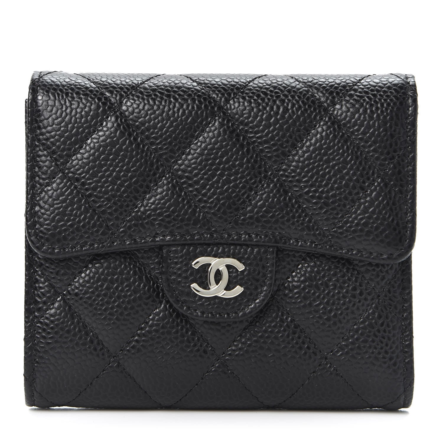 Chanel Caviar Quilted Compact Flap Wallet Black 1 of 9