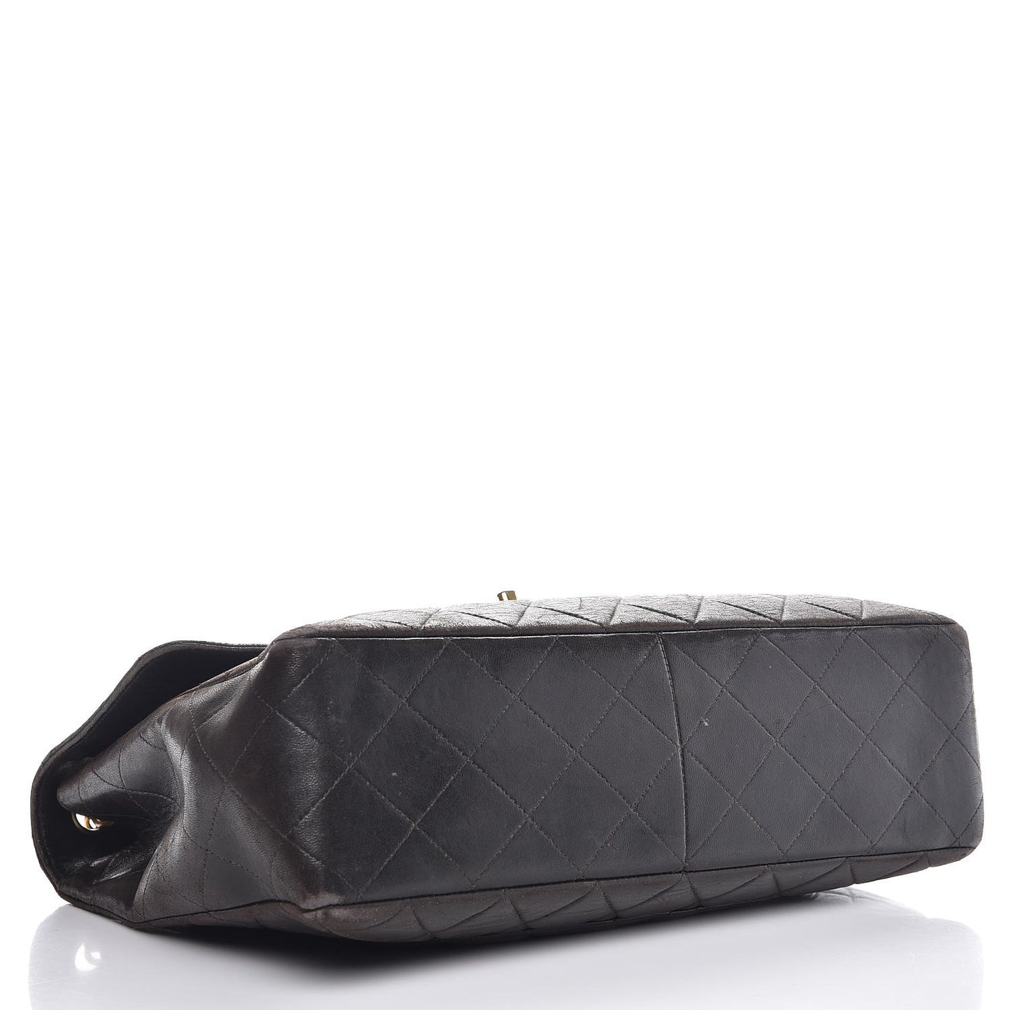 Lambskin Quilted Jumbo Single Flap Brown