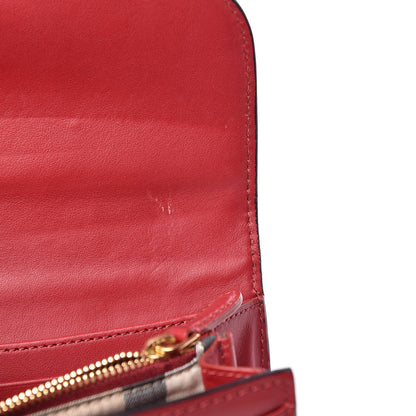 Burberry Grainy Calfskin Buckle Detail Flap Wallet Red 9 of 11
