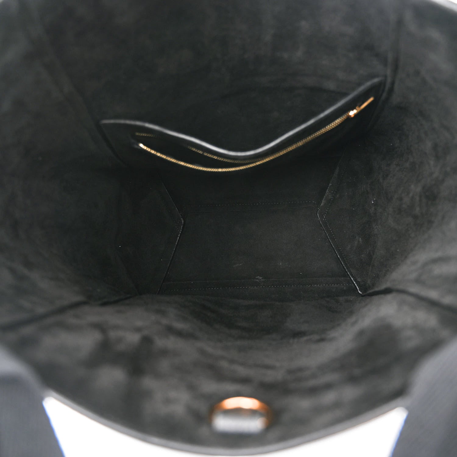 Celine Soft Grained Calfskin Sangle Bucket Bag Black 5 of 9