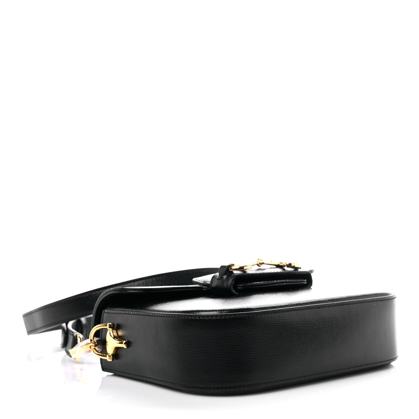 Azalea Calfskin Web Mini Horsebit 1955 Shoulder Bag Black