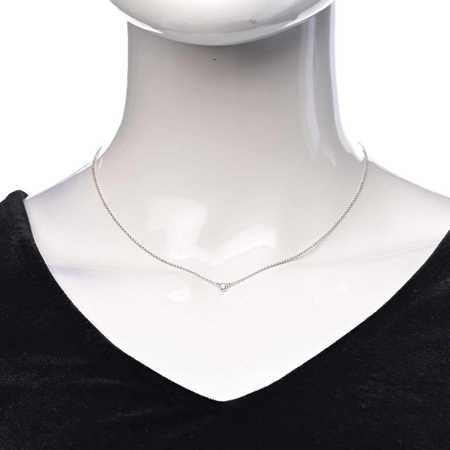 Platinum Diamond .08ct Elsa Peretti Diamonds by the Yard Pendant Necklace