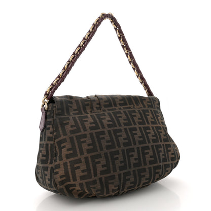 Fendi Zucca Patent Mia Shoulder Flap Tobacco 3 of 10