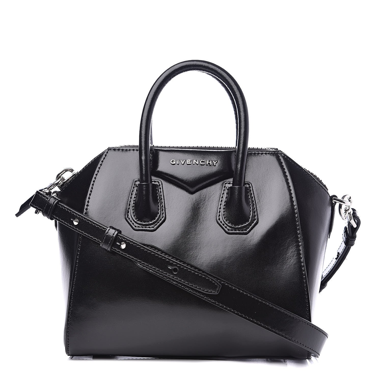 Givenchy Shiny Lord Calfskin Mini Antigona Black 1 of 12