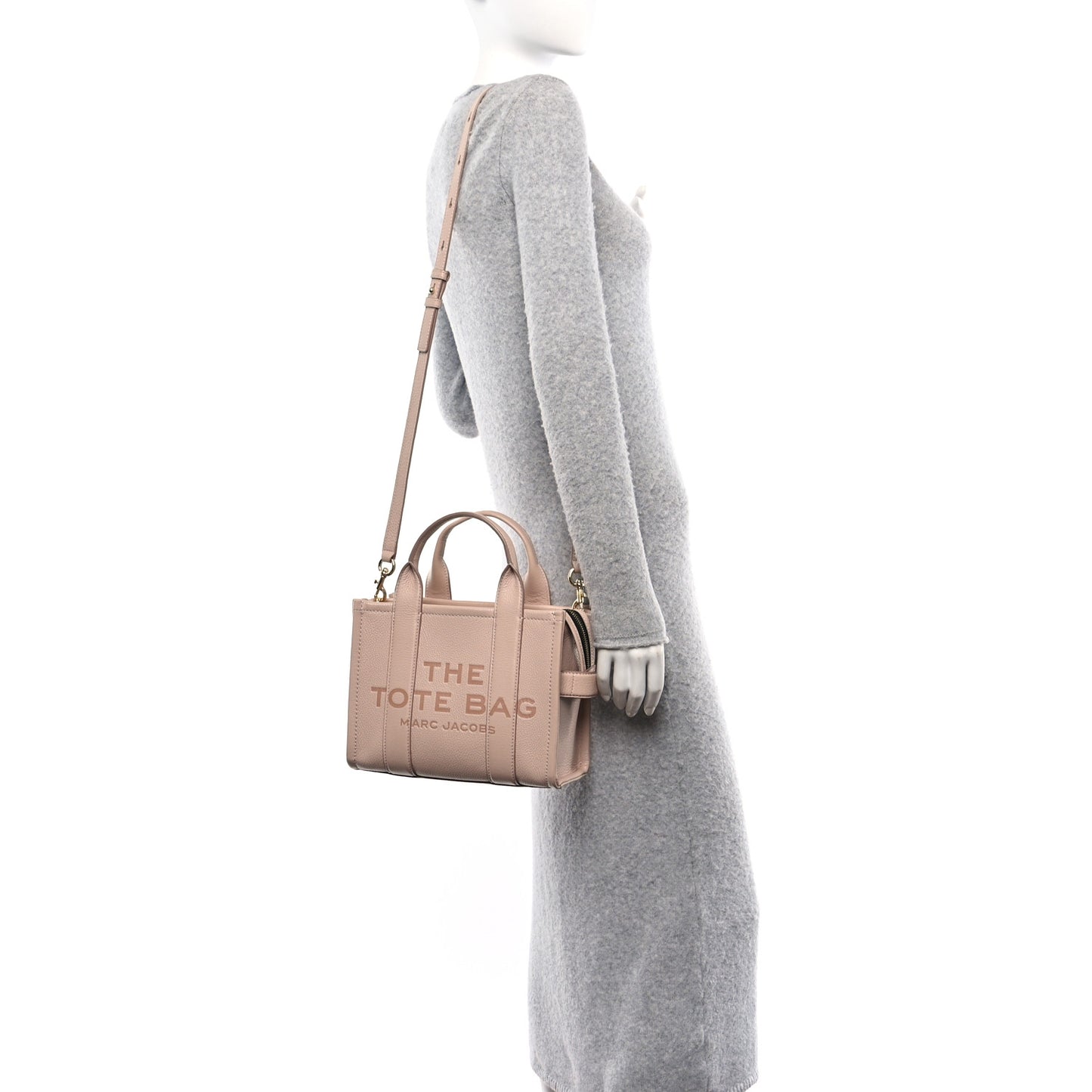 Grained Calfskin Small The Tote Bag Rose Dust