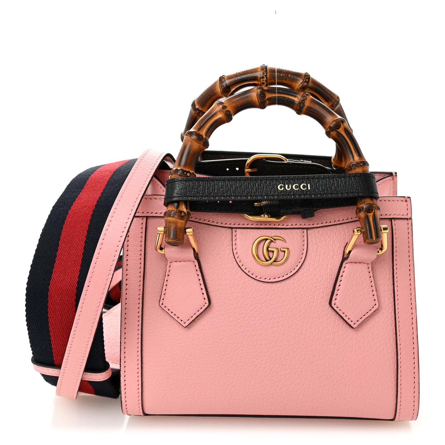 Wonka Grain Calfskin Mini Diana Tote Bag Wild Rose Black