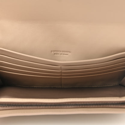 Bottega Veneta Metallic Nappa Intrecciato Continental Flap Wallet Beige 5 of 9