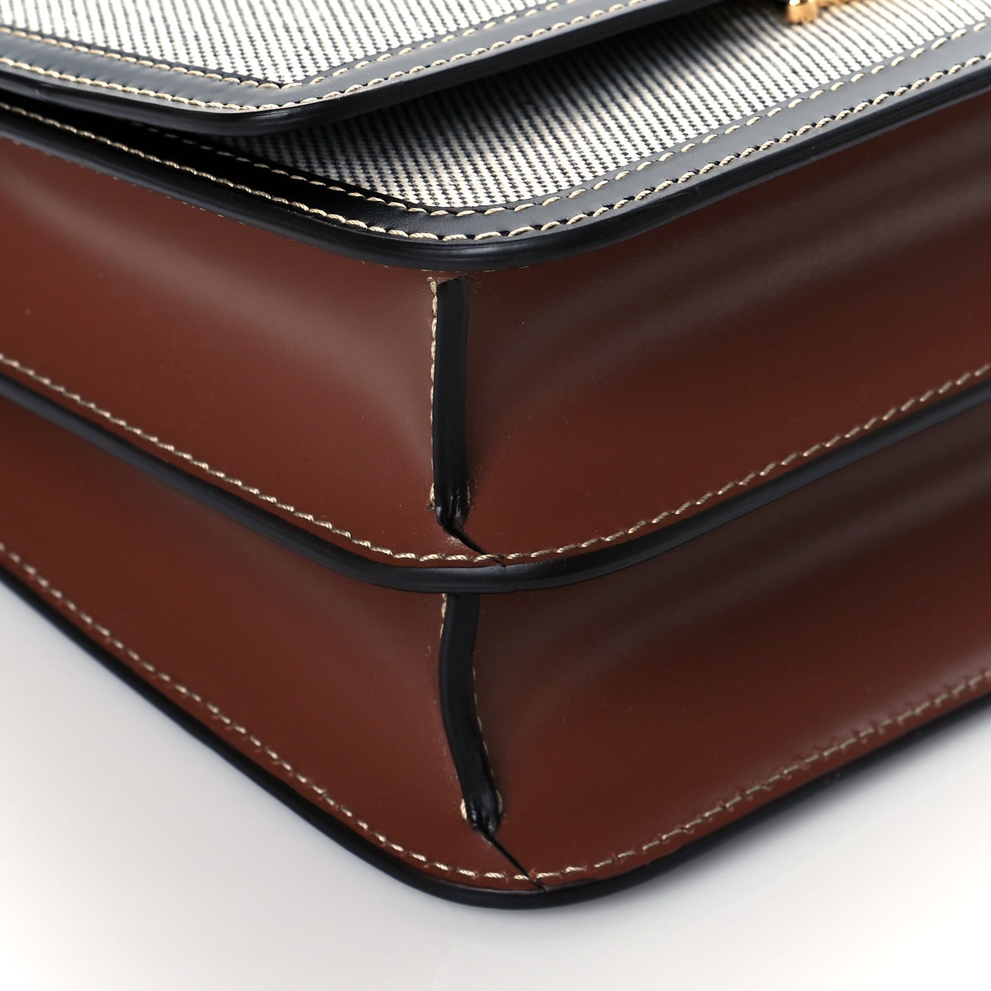 Canvas Calfskin Small TB Bag Natural