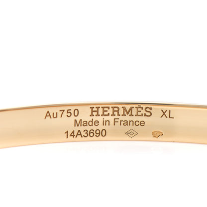 Hermes 18K Yellow Gold Diamond PM Kelly Bracelet XL 4 of 5