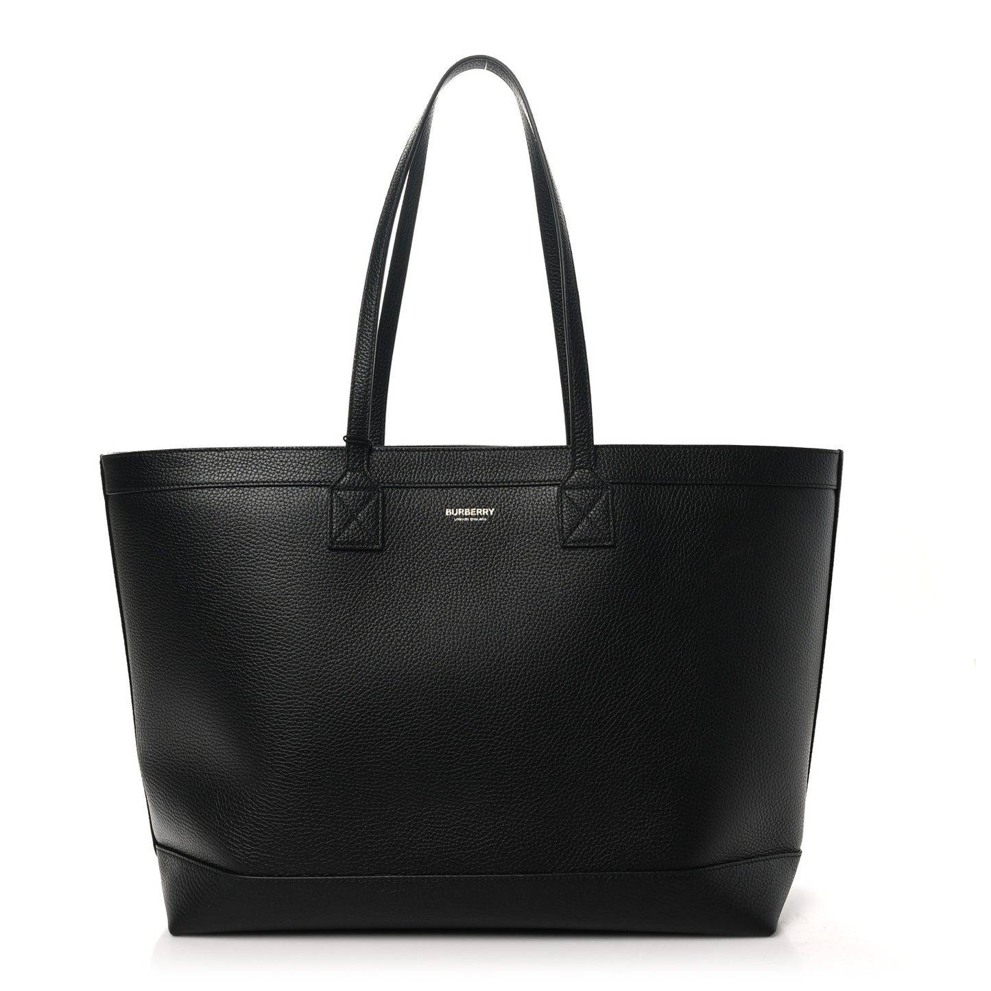 Grainy Calfskin Medium London Tote Bag Black