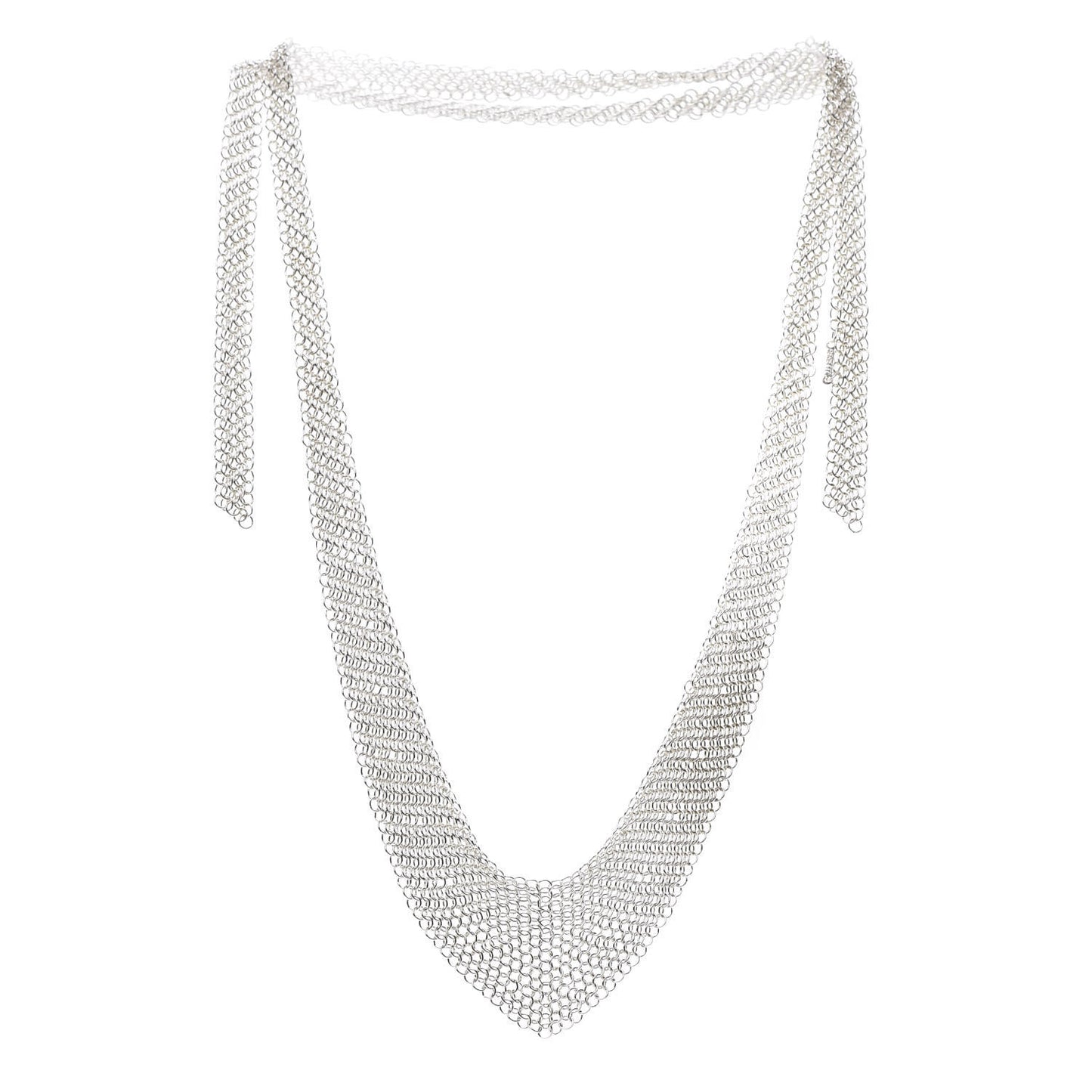 Sterling Silver Elsa Peretti Mesh Bib Necklace