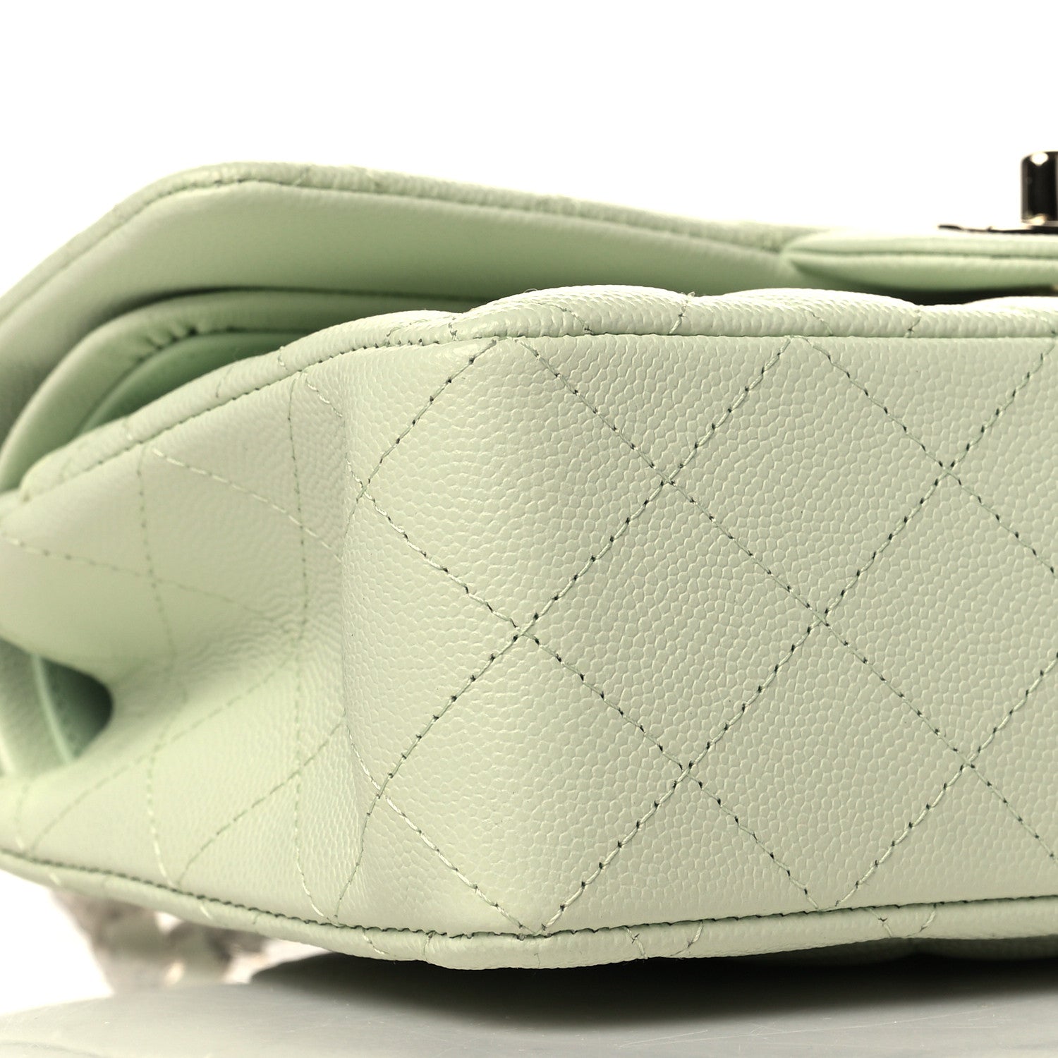 Chanel Caviar Quilted Small Double Flap Light Green 8 of 10
