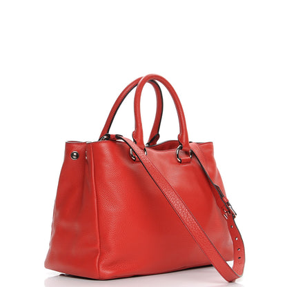 Prada Vitello Daino Tote Rosso 4 of 9